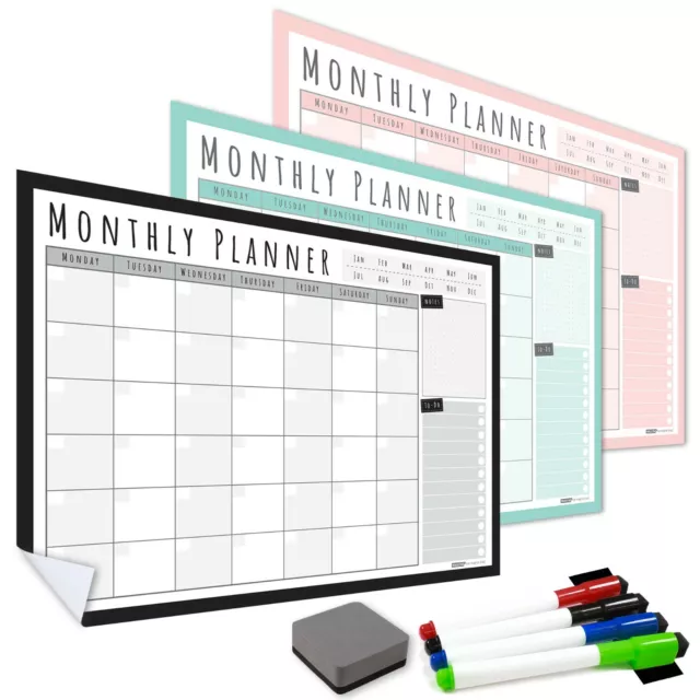 Monthly Calendar, Wall Planner Removable Self Adhesive for Student and Academics