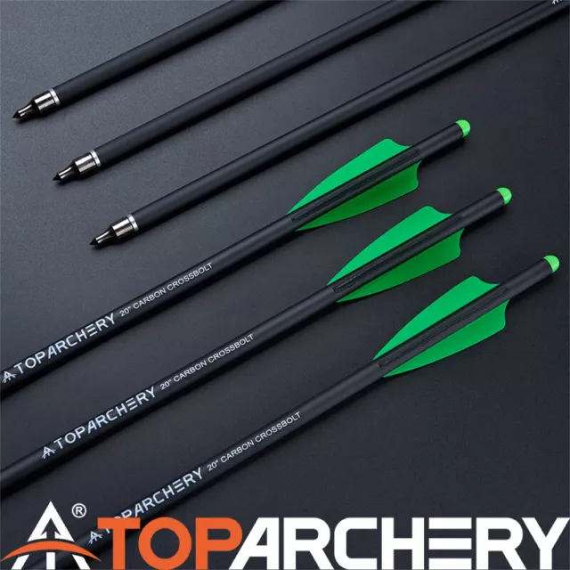 20 inch Carbon Crossbow Bolts Crossbow Arrows OD 8.8mm Half Moon Nock Hunting