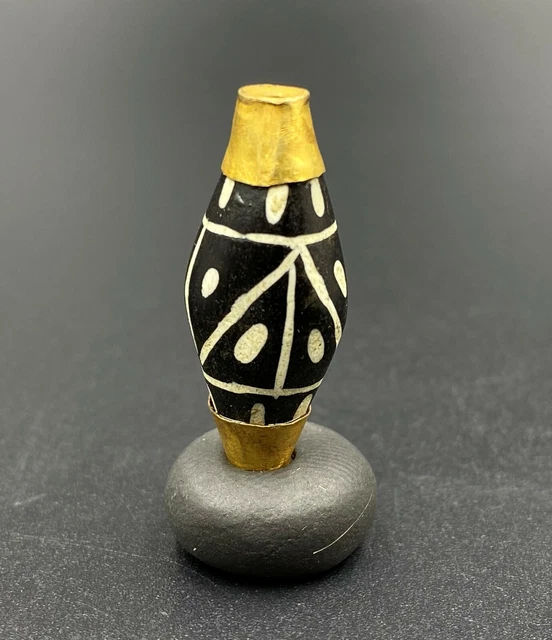 Dzi Old Beads Ancient Pyu Burmese South East Asian Antiquity Agate Jewelry Gold 2