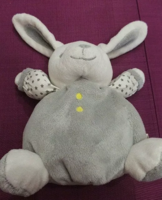 S3 / doudou peluche lapin boule gris étoiles OBAIBI