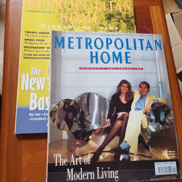 Two issue of Metropolitan Home Magazine Oct 1990, Oct 1991 Style Modern Living