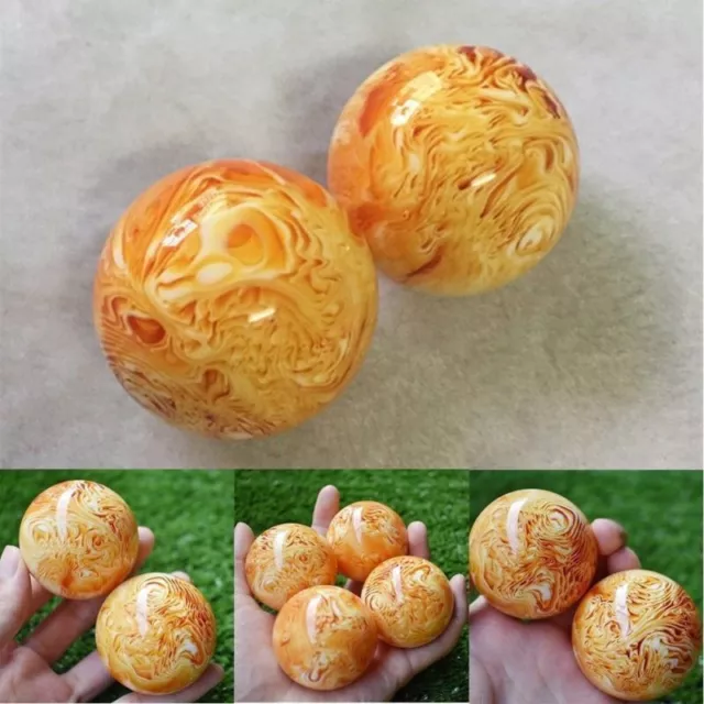 50mm Natural Art Amber Beeswax Ball Massage Crystal Sphere Healing for Fitness