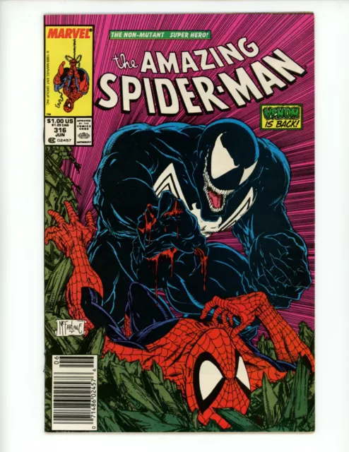 Amazing Spider-Man #316 Comic Book 1989 VF/NM Newsstand Venom Cover