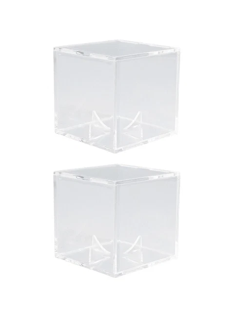 Vitrine miniature transparente en acrylique pour objets de collection, support mural ou de bureau à 3 niveaux, résistante à la poussière pour jouets, rochers (2