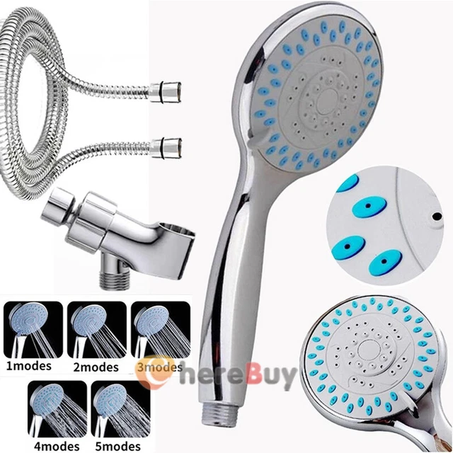SHOWER HEAD HIGH Pressure 5 Settings Spray Handheld Shower heads with ...
