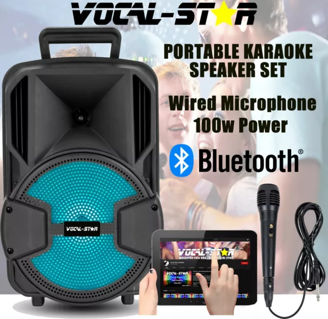 Vocal-Star Portable Bluetooth Karaoke Machine 100w 1 Wired Microphone VST100