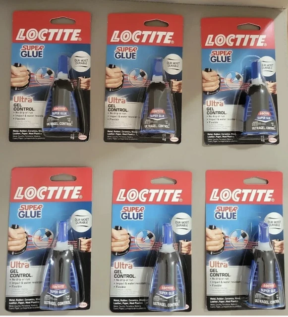 6 PACK LOCTITE Super Glue Ultra Gel Control, .14 fl oz, 4 Gram