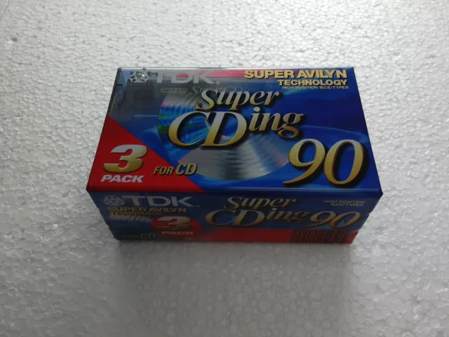 3er-Pack TDK Super CDing 90 MC Kassette Tape NEU und OVP