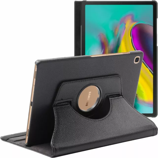 Coque pour Samsung Galaxy Tab S5e 10.5 T720/T725 Housse Rotatif 360 PU Cuir Noir