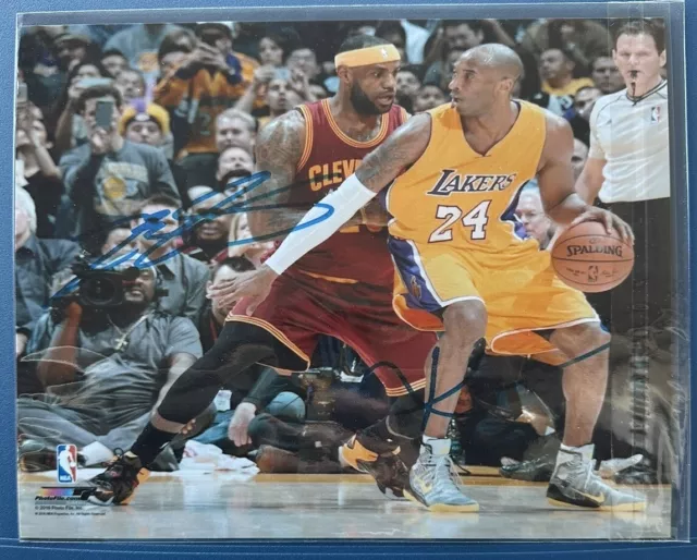 Kobe Bryant LeBron James Dual Photo Facsimile Auto Bulls/Lakers Duo Lakers!!