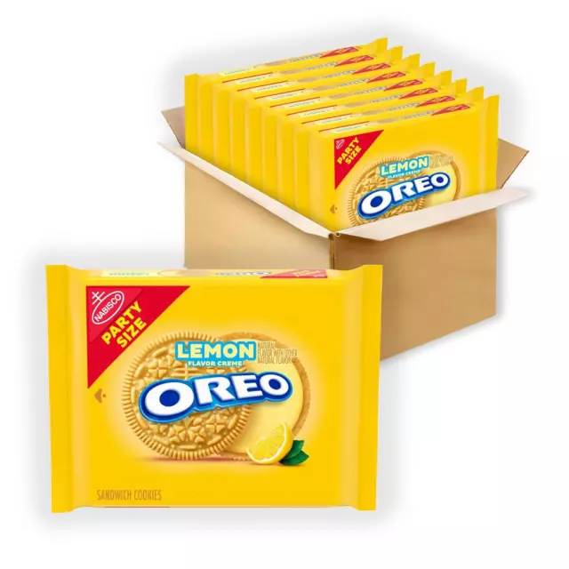 OREO Lemon Creme Sandwich Cookies, Party Size, 8-26.7 Oz Packs