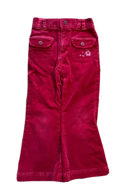 Vintage Oshkosh Pants Girls 4 Flared Red Y2k corduroy floral 2000s