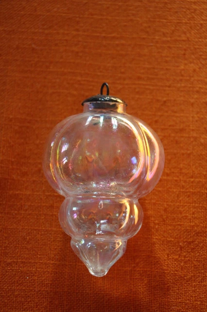 Boule De Noël Ancienne En Verre 1900 - 11 Cm - Vintage Français - Occasion Authentique