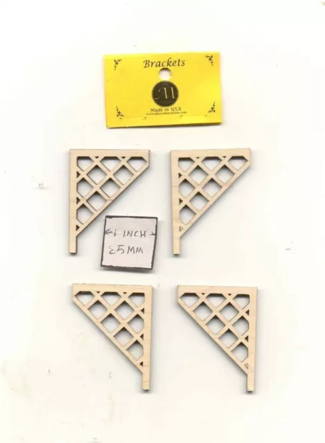 Bracket / Braces - BR175 wooden dollhouse miniature 1:12 scale USA made 4pcs