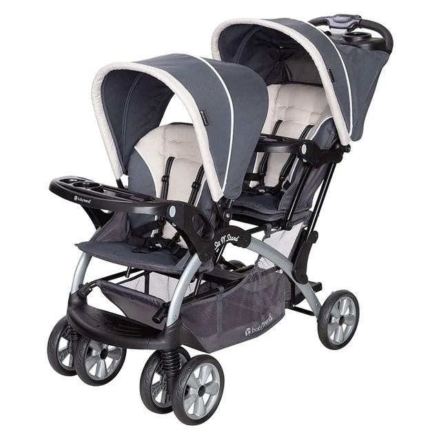Baby Trend Sit N' Stand Multi-Use Travel Toddler  Baby Double Stroller, Magnolia