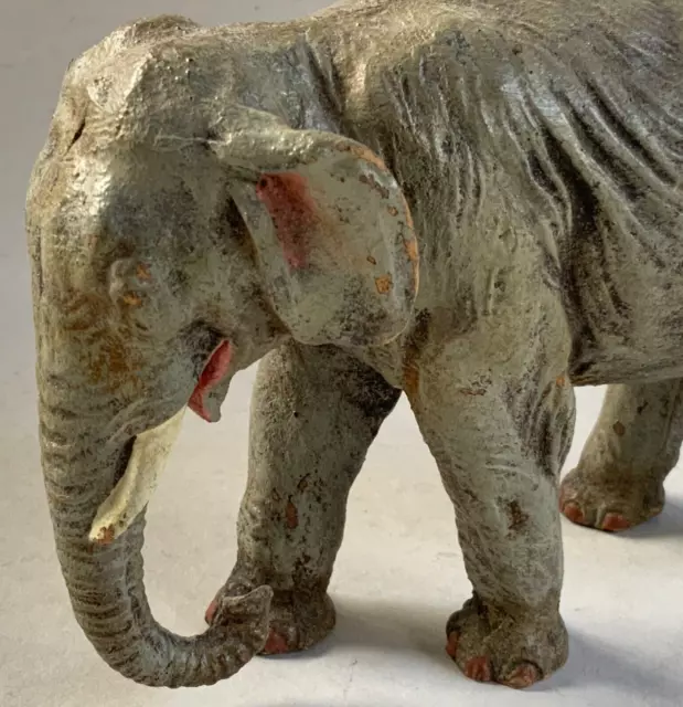 2x antiker Indischer Elefant Masse Spielzeug Zoo W-Krippe Elastolin/Lineol ~1925 3