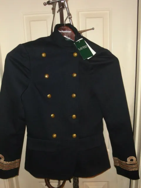 Polo Ralph Lauren Vintage Style Navy Jacket Military Inspired Size 0 Coat