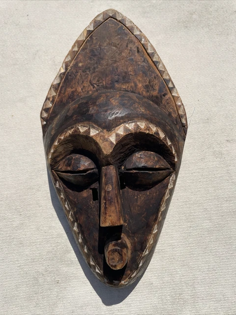 Antique Ibo Tribe Zaire House Blessing Wooden Handcarved Mask