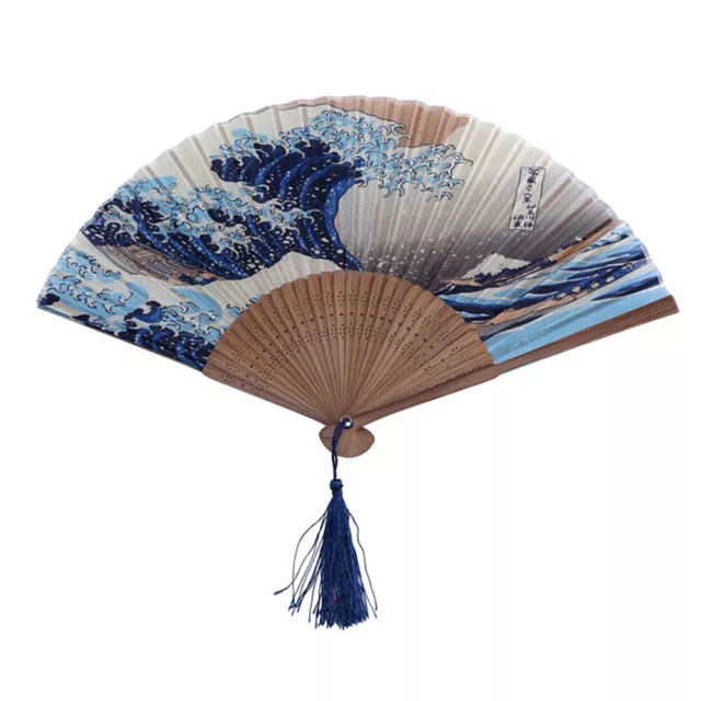 Bamboo Silk Folding Hand Held Fan Wedding Dance Party Prom Gifts Japanese Style/