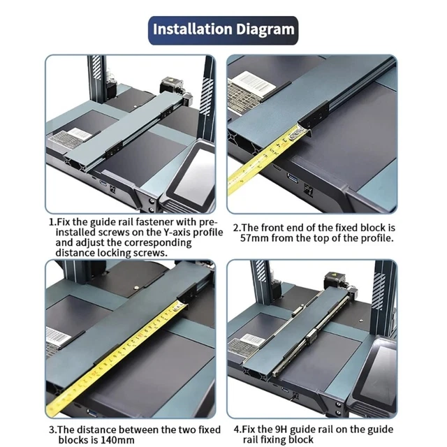 DOUBLE Y AXES Linear Rails Guide Upgraded with Fixing Plate for ...