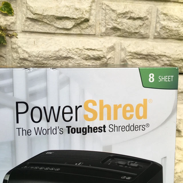 Fellowes M-8C 8 Sheet Powershred Shredder Cross Cut Quiet Operation Cross Cut 3