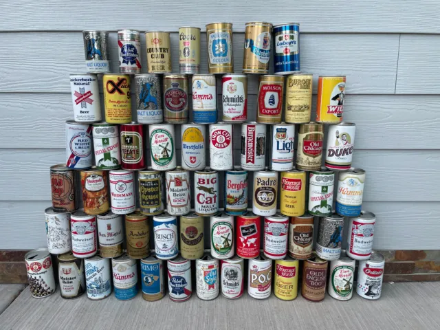 Lot of 62 EMPTY Vintage Beer Cans