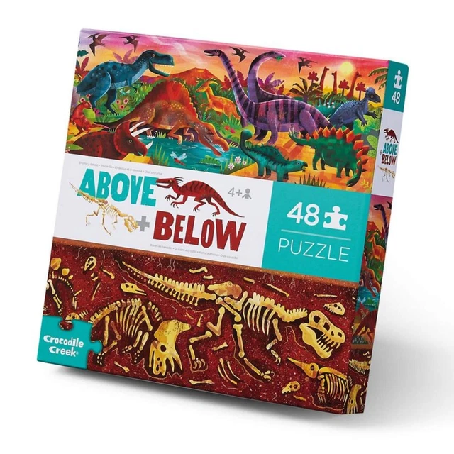 Crocodile Creek - Above + Below Dinosaur World - 48-Piece Jigsaw Floor Puzzle -