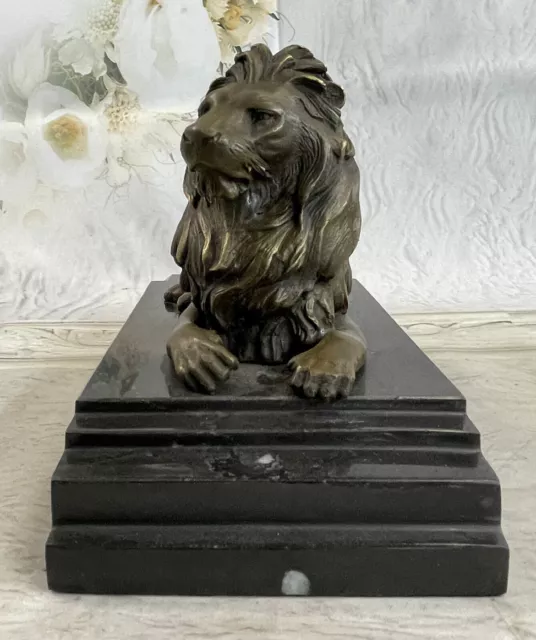 Antoine Bayre French 1796 1875 Vintage Reproduction Bronze Lion Sitting Deal 3
