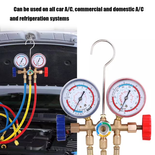 Air Conditioning AC Diagnostic A/C Manifold Gauge Tool Set Refrigeration O5Q0