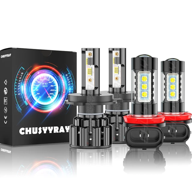 6000K LED HIGH/LOW Beam Headlight + Fog Light Bulbs for Honda CRV 2007