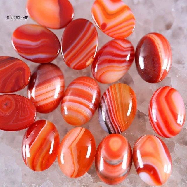 Natural Stones Bead 10Pcs Oval CAB Cabochon Lapis Carnelian Rose Quartz Beads
