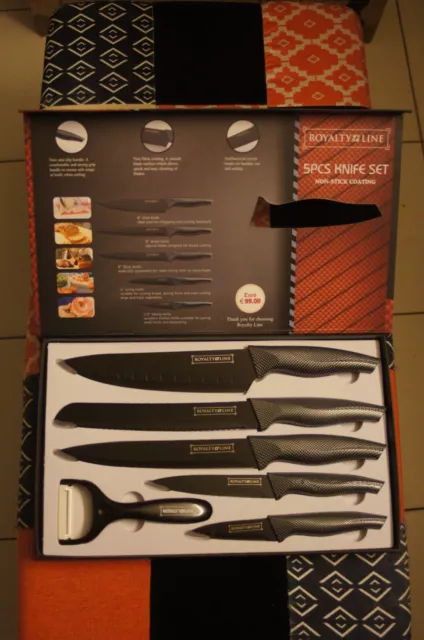 Royalty Line / Coffret Couteaux Ceramique 5Pcs Neuf Et Complet / 5Pcs Knife Set