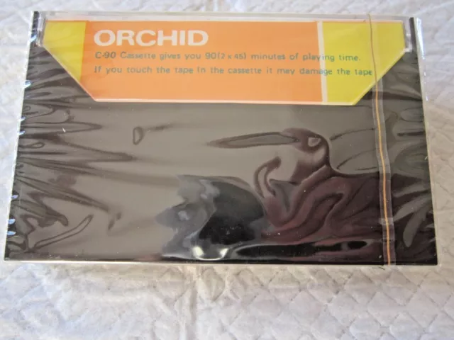 COMPACT CASSETTE TAPE BLANK SEALED - 1x (one) ORCHID C-90 Low Noise [1970's] 3