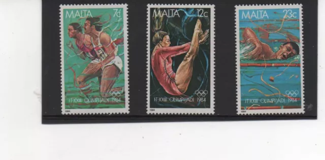 Malta Stamps 1984 Olympic Games in Los Angeles set of 3 MNH SG742-744