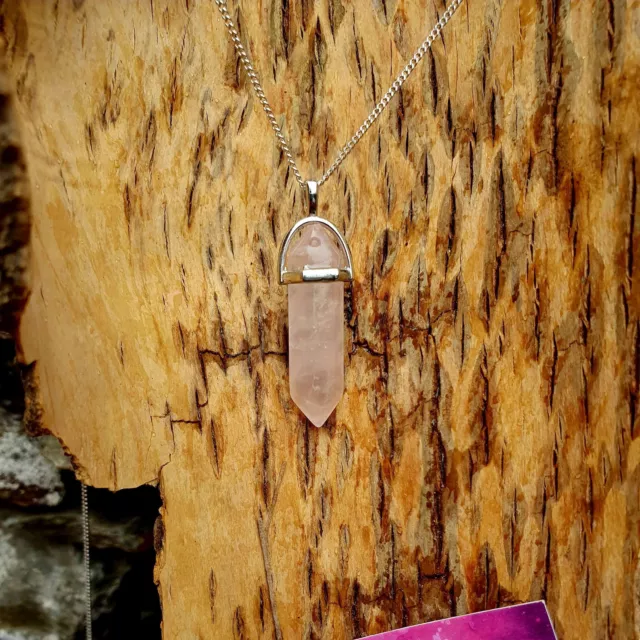 Pendentif en Quartz rose pointe