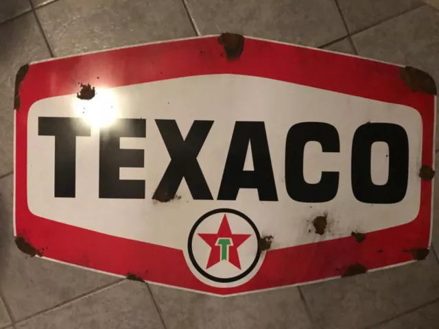 Antique style porcelain look Texaco dealer service gas station large sign