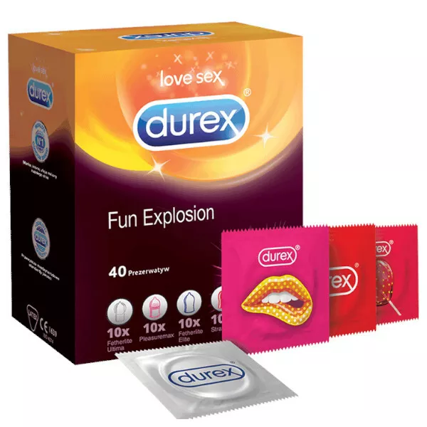 40 Profilattici DUREX Fun Explosion MIX Pleasuremax Ultra Sott Tropical Surprise