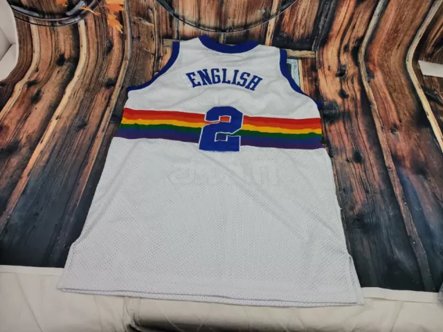New Authentic Alex English Denver Nuggets Rainbow Jersey Mitchell & Ness  Size 50