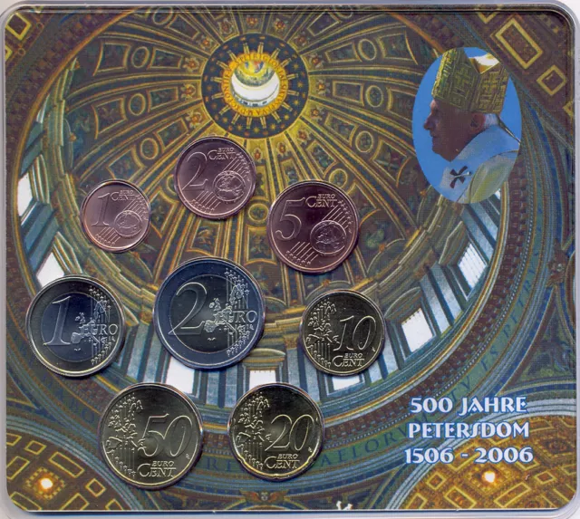 Deutschland Euro KMS 2006 D 500 Jahre Petersdom mit 2 Euro Holstentor