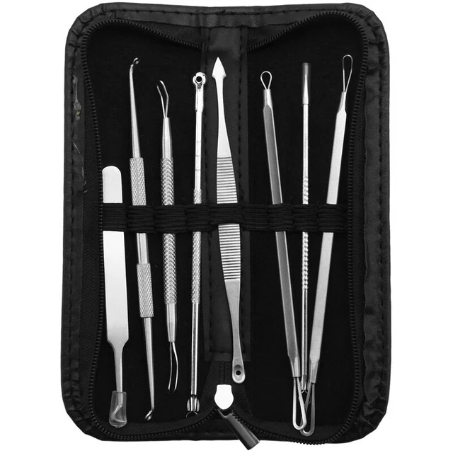 Set di strumenti per rimuovere professionisti acciaio inox punti neri acne comedoni brufoli M U9D6