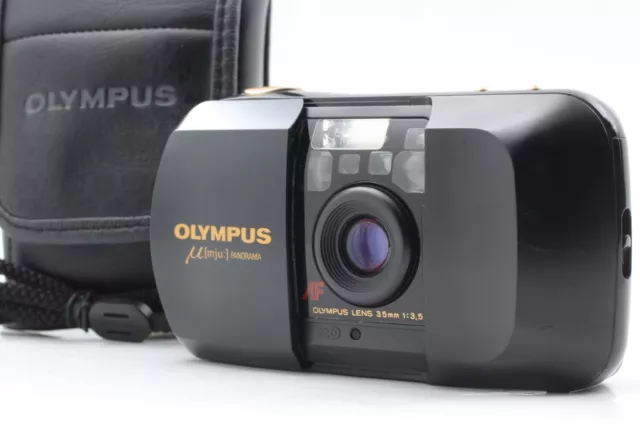 [Near MINT] Olympus μ mju stylus Panorama Black 35mm Film Point & Shoot JAPAN