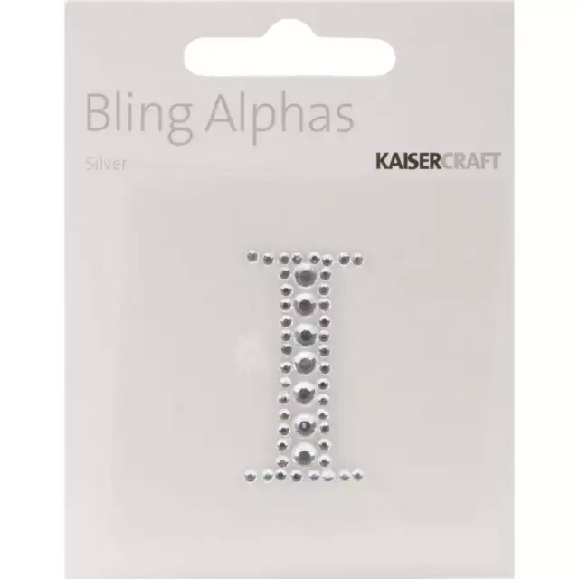 Bling Alphas Self-Adhesive Rhinestone Letter 1.375"-Silver Crystal - I, RS809