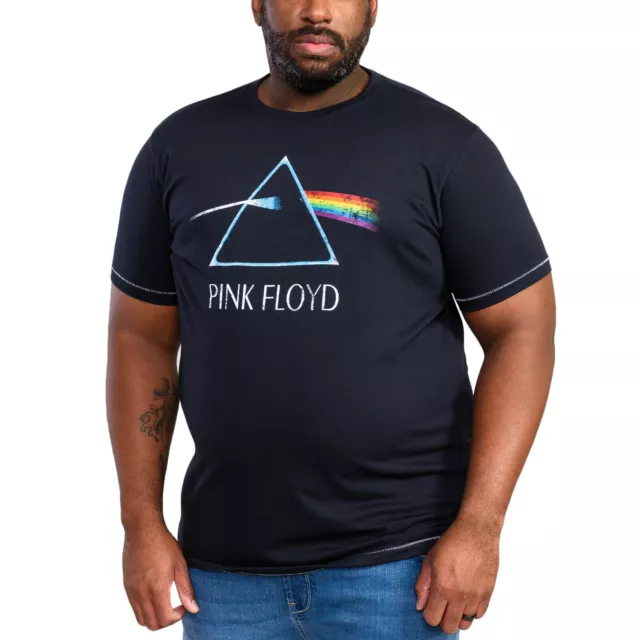 D555 Mens Official Pink Floyd Printed Big Tall Kingsize T-Shirt Tee - Navy