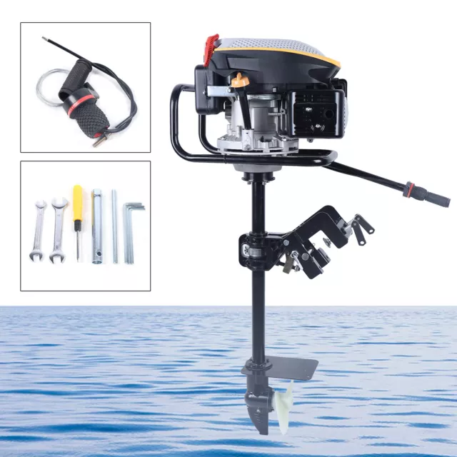 4 Stroke 9 HP Heavy Duty Outboard Motor 225CC Boat Engine w Air Cooling System