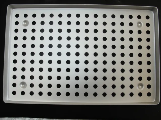 3 Perforated Instrument tray 28 cm x 18 cm aluminium dental instruments trays