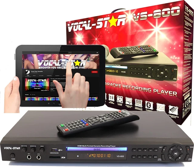 VOCALSTAR VS800 KARAOKE Machine CDG DVD Bluetooth, Microphone & Song