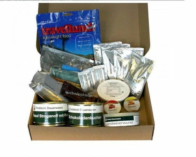 Ration De Combat Allemande Bundeswehr MRE LONG-DISTAN (48h) - Tous Menus 10 à 19 - Date De Péremption 2025 - Fabriqué En Allemagne