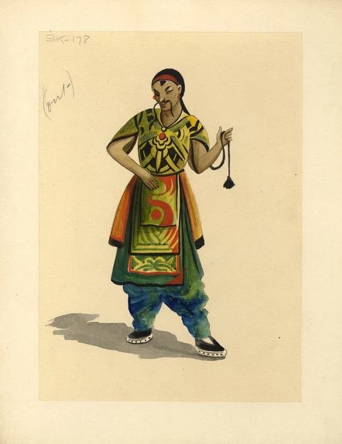 PERCY ANDERSON PAINTING 1921 Theatre Costume Design for 'Cairo ...