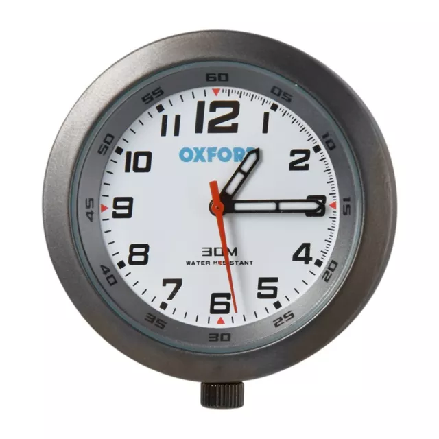 Oxford Anaclock Temps Résistant Horloge Titane Étui & Blanc Visage - OX561