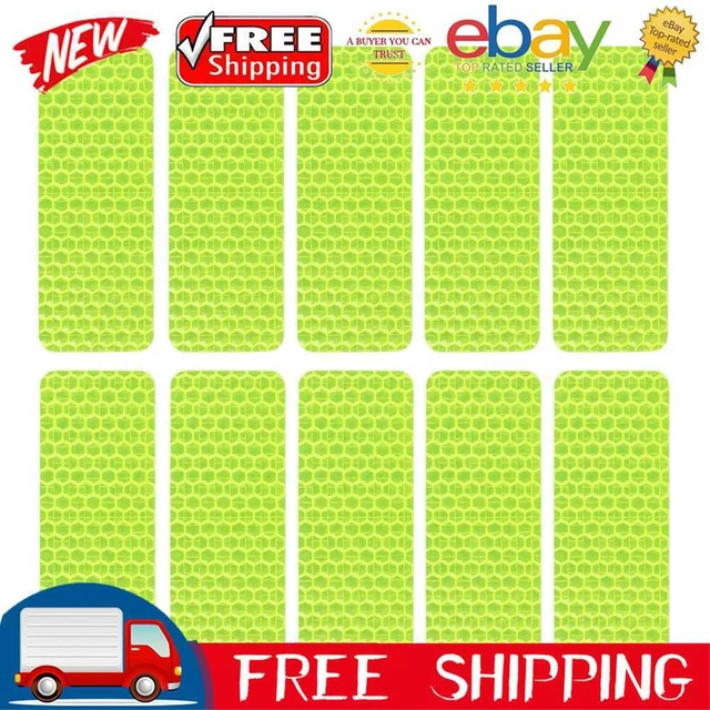 50pcs Car Reflective Stickers Warning Strip Safety Tapes (Rectangle)(Green)